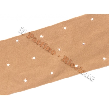 Medias color natural con estribo y cristales 50/60 DEN