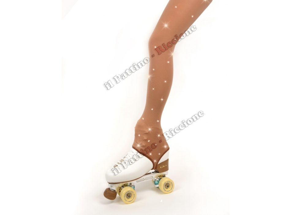 Medias color natural con estribo y cristales 50/60 DEN