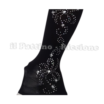 Medias para patinaje color negro MICRO SHINE FLORE