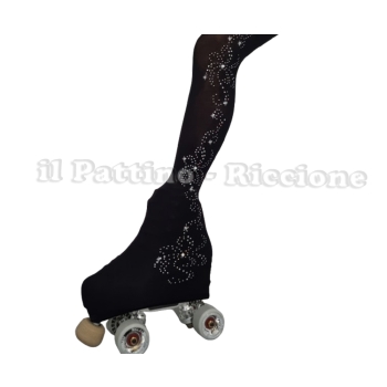 Medias para patinaje color negro MICRO SHINE FLORE