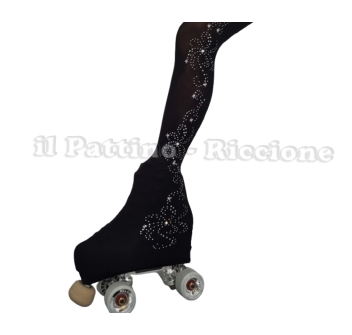 Medias para patinaje color negro MICRO SHINE FLORE