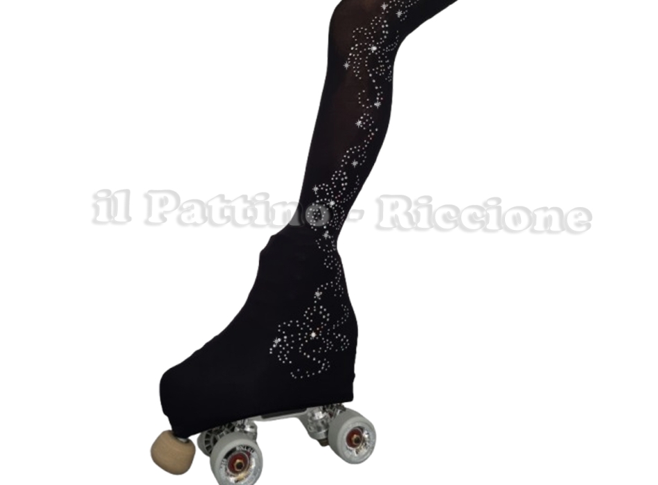 Medias para patinaje color negro MICRO SHINE FLORE