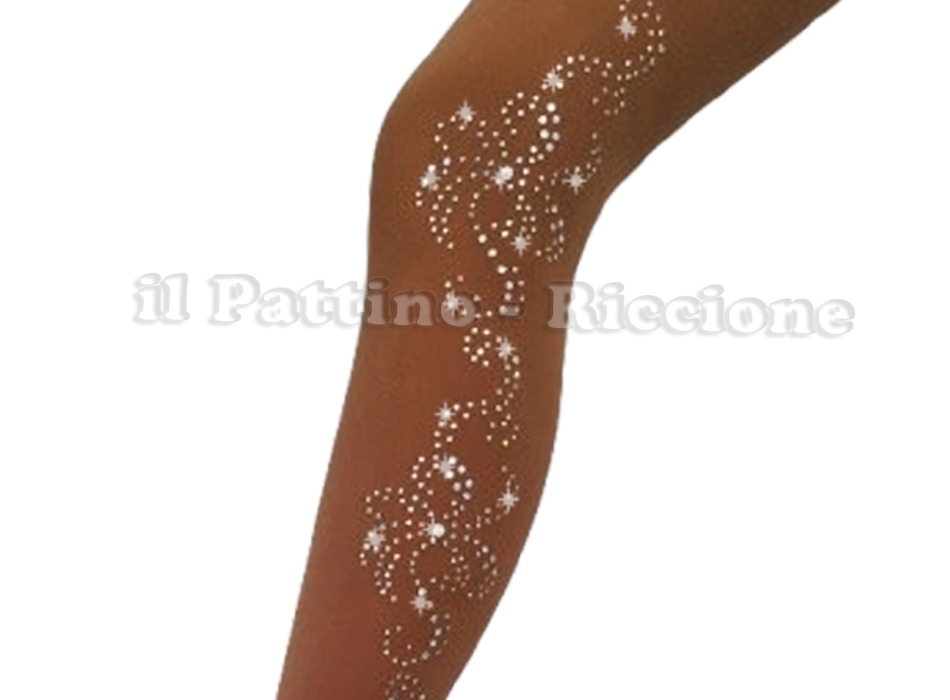 Medias para patinaje color natural con estribo y cristales