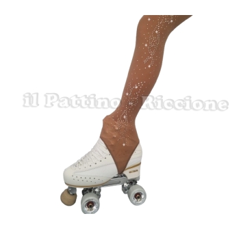 Medias para patinaje color natural con estribo MICRO SHINE MARIPOSA