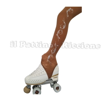 Medias para patinaje color natural con estribo MICRO SHINE OLA