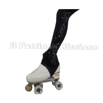 Medias para patinaje color negra con estribo MICRO SHINE MARIPOSA