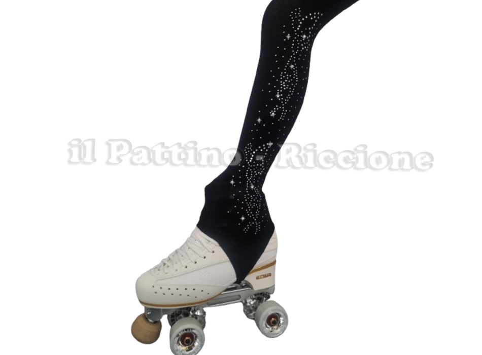 Medias para patinaje color negra con estribo MICRO SHINE MARIPOSA