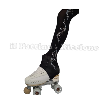 Medias para patinaje color negra con estribo MICRO SHINE OLA