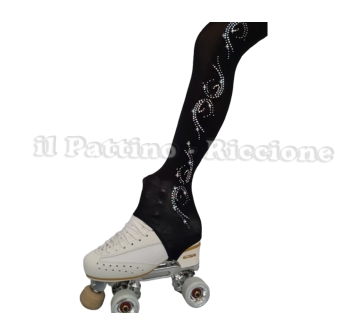 Medias para patinaje color negra con estribo MICRO SHINE OLA