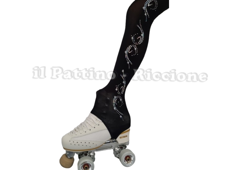 Medias para patinaje color negra con estribo MICRO SHINE OLA