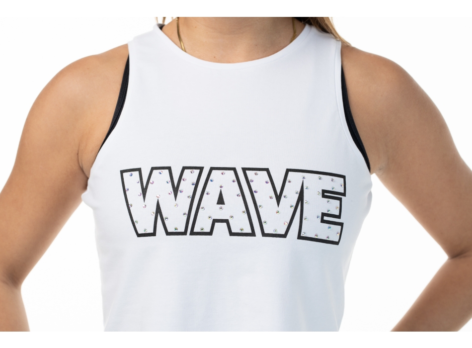 Camiseta sin mangas Wave con strass