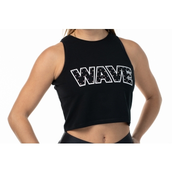 Camiseta sin mangas Wave con strass Blanca