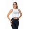 Camiseta sin mangas Wave con strass Blanca