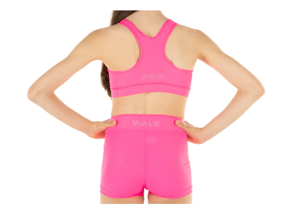 Conjunto deportivo para niña – Short + Top modelo America FUXIA