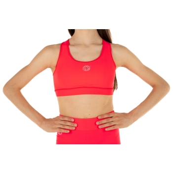 Conjunto deportivo para niña – Short + Top modelo America ROJO FLUO
