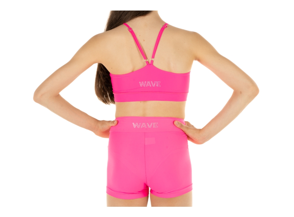 Conjunto deportivo niña WAVE – Short + Top modelo Asia Fucsia
