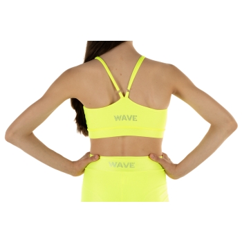 Conjunto deportivo niña WAVE – Short + Top modelo Asia Amarillo Fluo