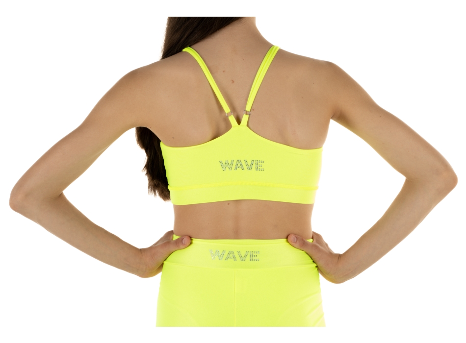 Conjunto deportivo niña WAVE – Short + Top modelo Asia Amarillo Fluo