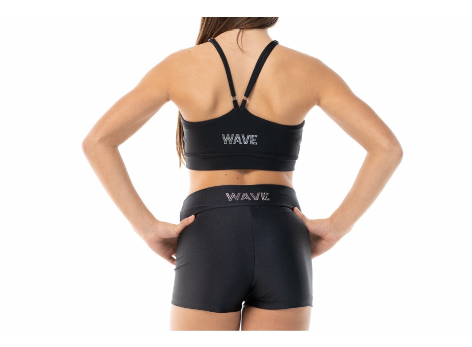 Conjunto deportivo niña WAVE – Short + Top modelo Asia Negro
