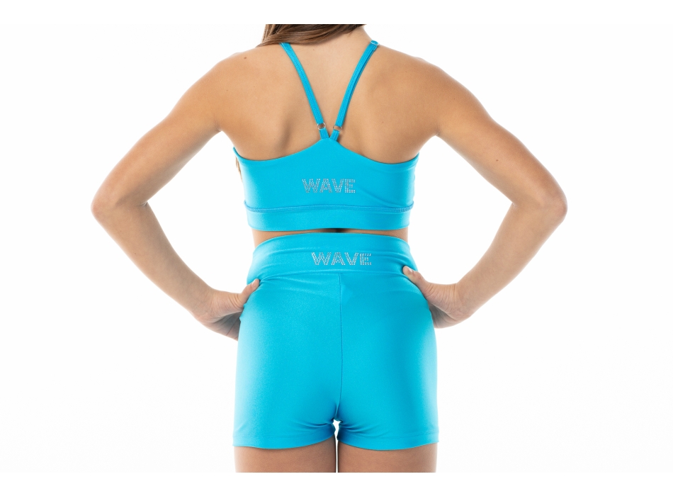 Conjunto deportivo niña WAVE – Short + Top modelo Asia Turquesa
