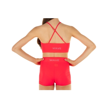 Conjunto deportivo para niña WAVE – Short + Top modelo Emma ROJO FLUO