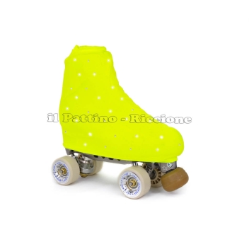 Cubre patines color amarillo fluo con strass