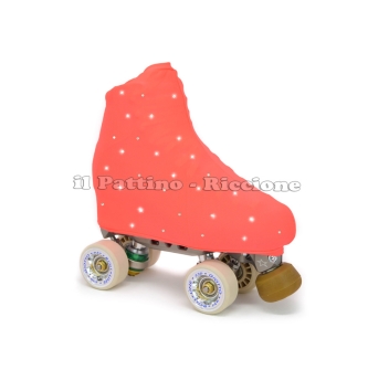 Cubre patines color pesca fluo con Strass