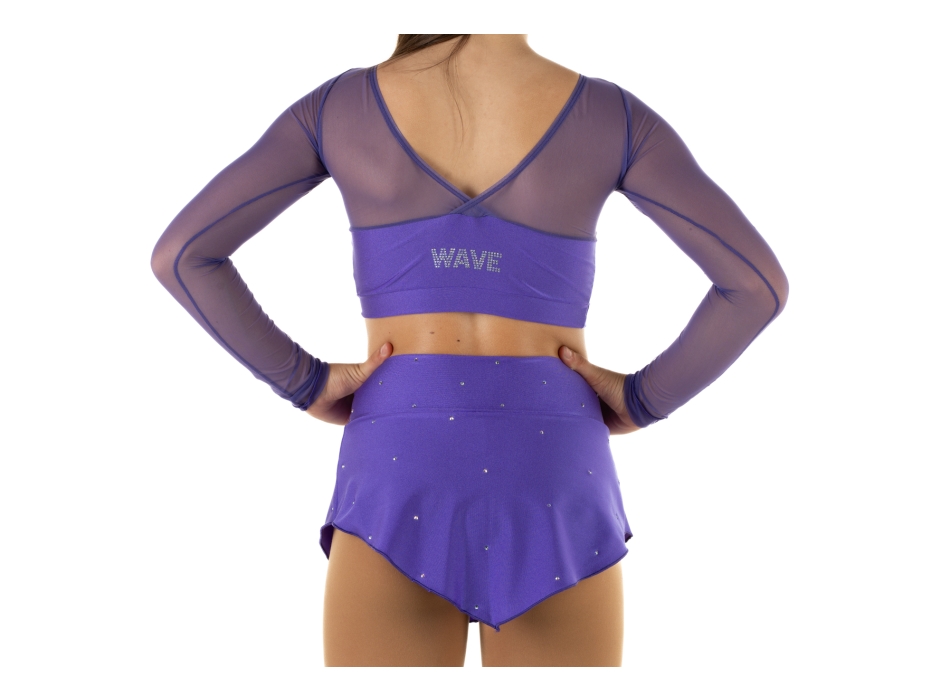 Crop top deportivo de lycra y mangas de red Wave para niña Viola