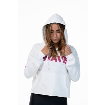 Sudadera Wave Blanca/Fuxia