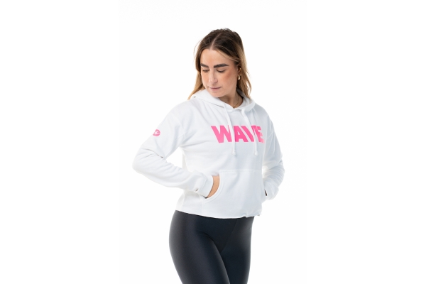 Sudadera Wave Blanca/Fuxia