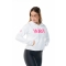 Sudadera Wave Blanca/Fuxia