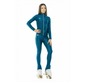 Chaqueta Básica de Lycra Niña Azul Petróleo