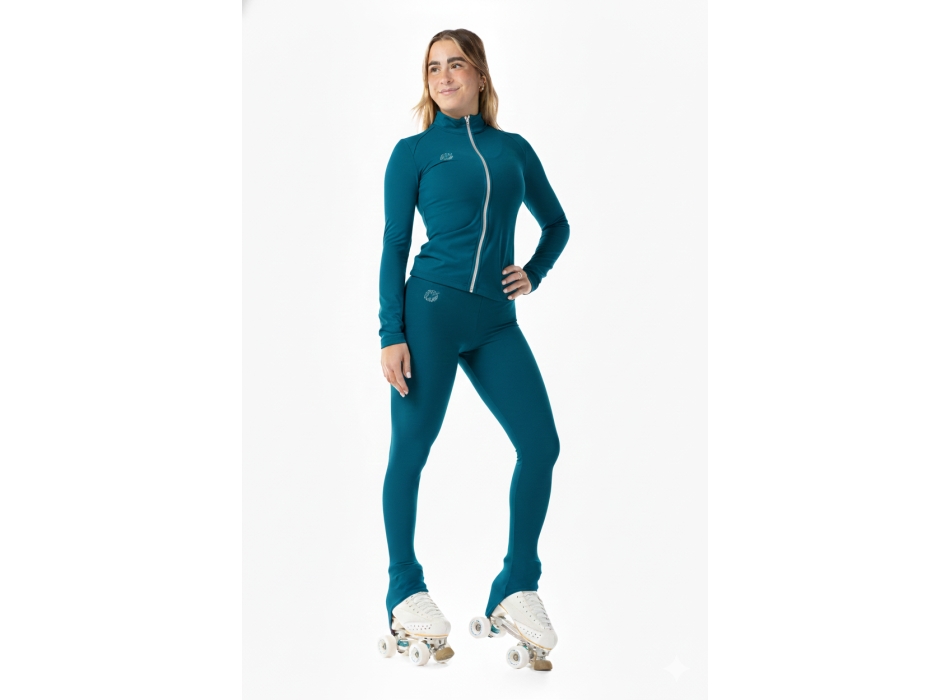 Chaqueta Básica de Lycra Mujer Azul Petróleo