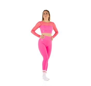 Leggings Wave Basic Fucsia Fluo Mujer