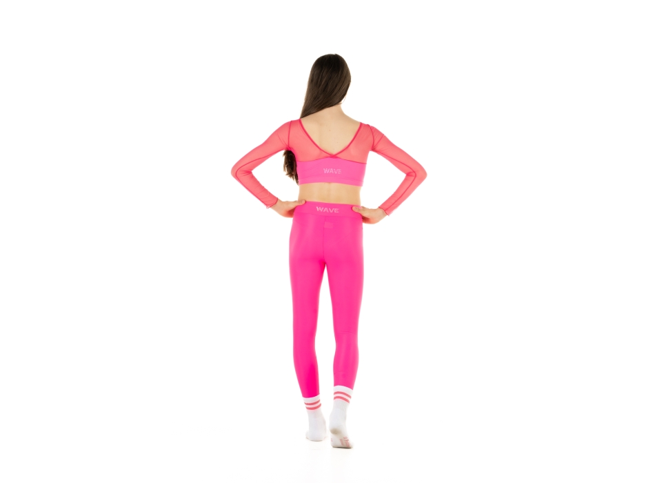 Leggings Wave Basic Rojo Fluo Chica