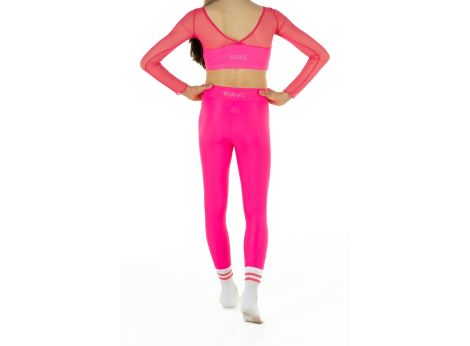 Leggings Wave Basic Rojo Fluo Chica