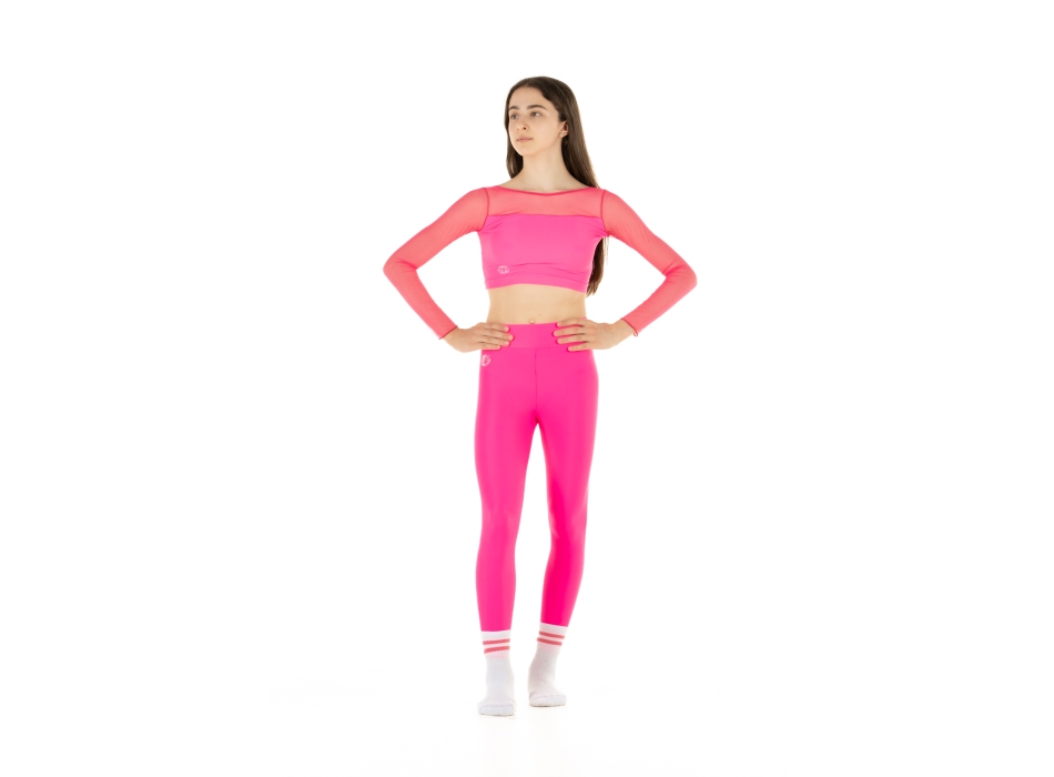 Leggings Wave Basic Rojo Fluo Chica