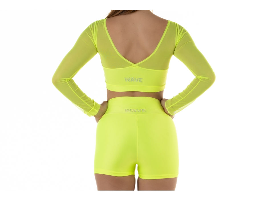 Short deportivo Wave Mujer Amarillo Fluo