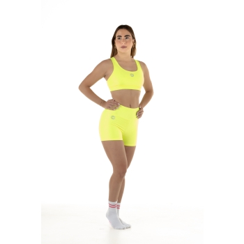 Short deportivo Wave Mujer Amarillo Fluo