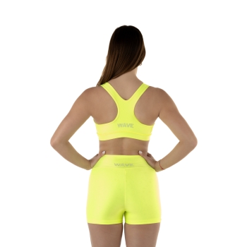 Short deportivo Wave Mujer Amarillo Fluo