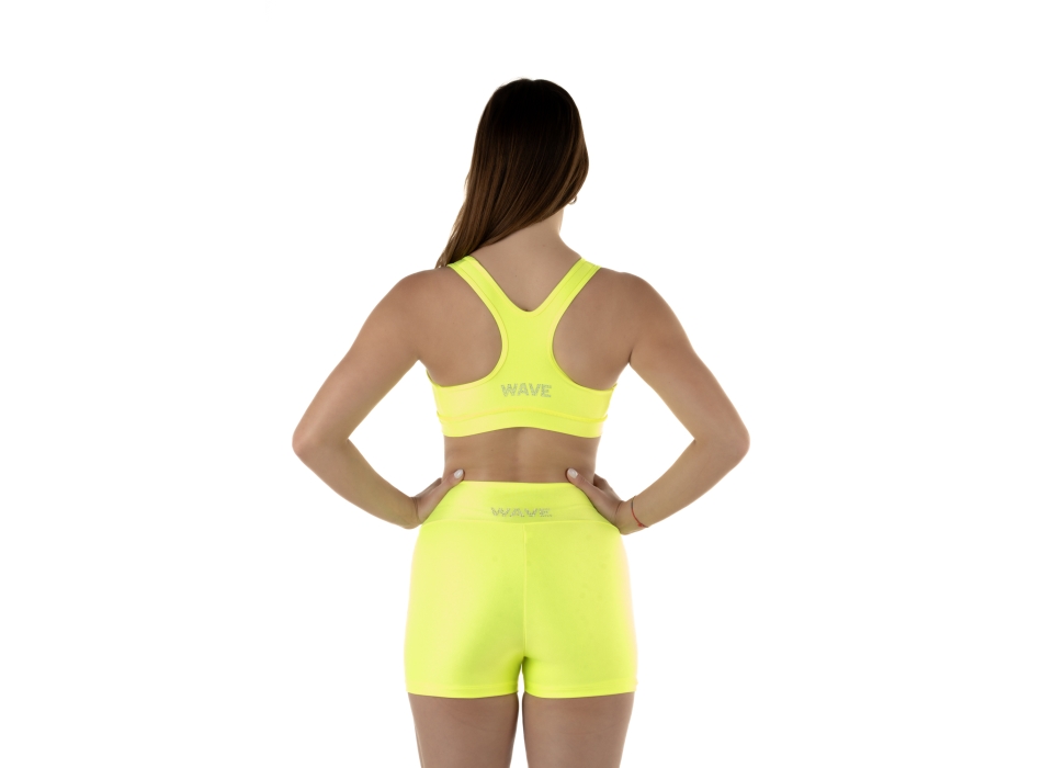 Short deportivo Wave Mujer Amarillo Fluo