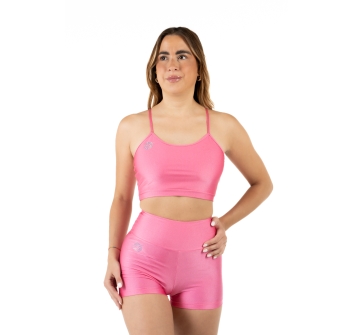 Short deportivo Wave Mujer Rosas Caramelo