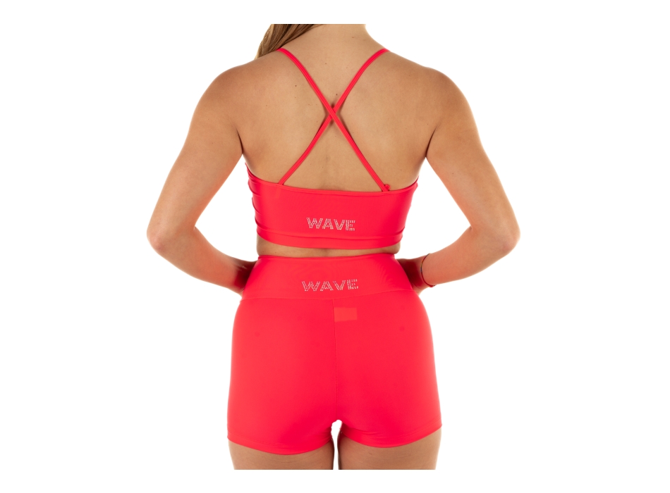 Short deportivo Wave Mujer Rojo Fluo