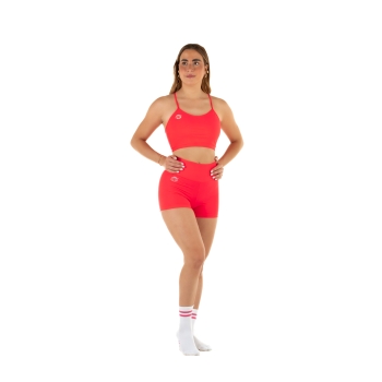 Short deportivo Wave Mujer Rojo Fluo