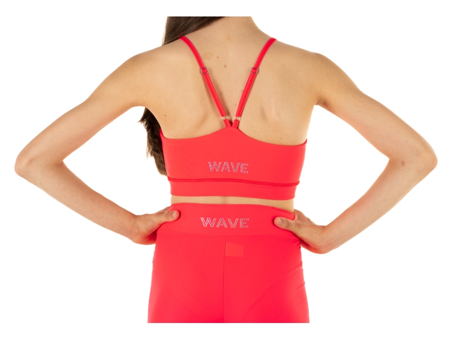 Top deportivo Wave modelo Asia Chica Rojo Fluo
