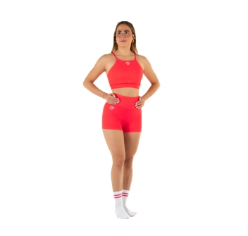 Top deportivo Wave modelo Asia Mujer Rojo Fluo