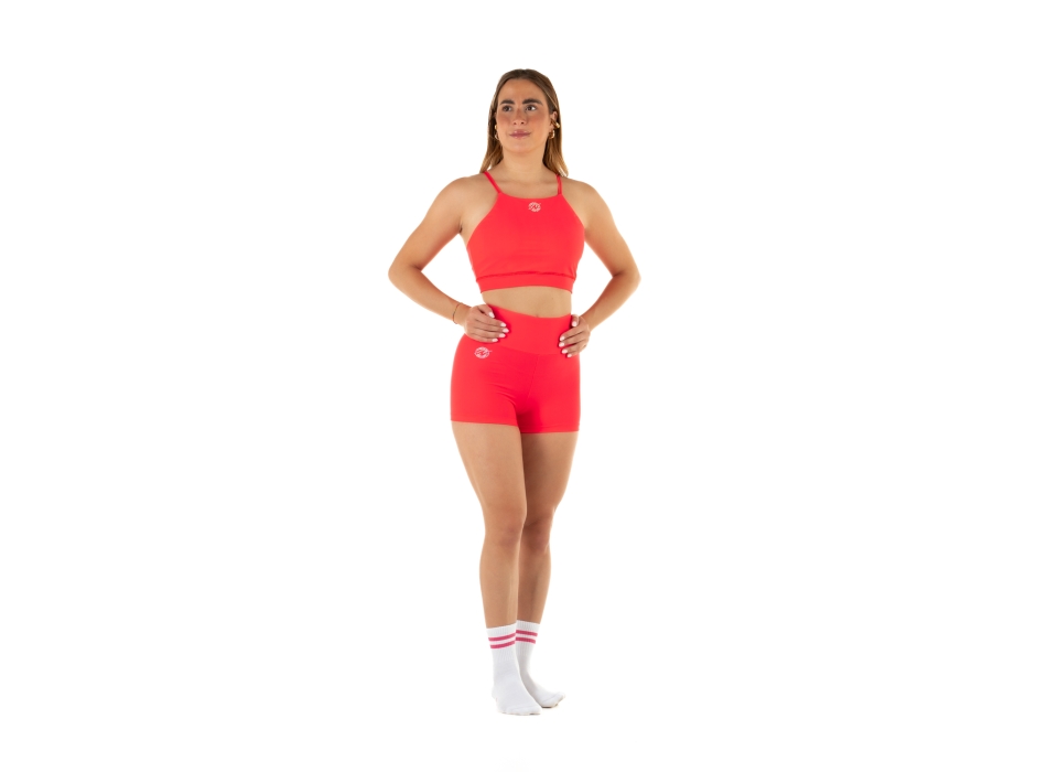 Top deportivo Wave modelo Asia Mujer Rojo Fluo