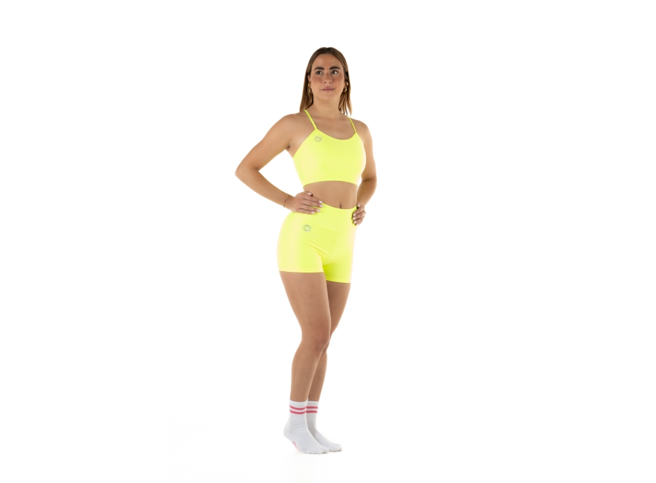 Top deportivo Wave modelo Emma Mujer Amarillo Fluo