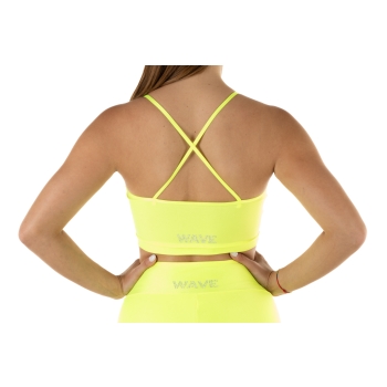 Top deportivo Wave modelo Emma Mujer Amarillo Fluo