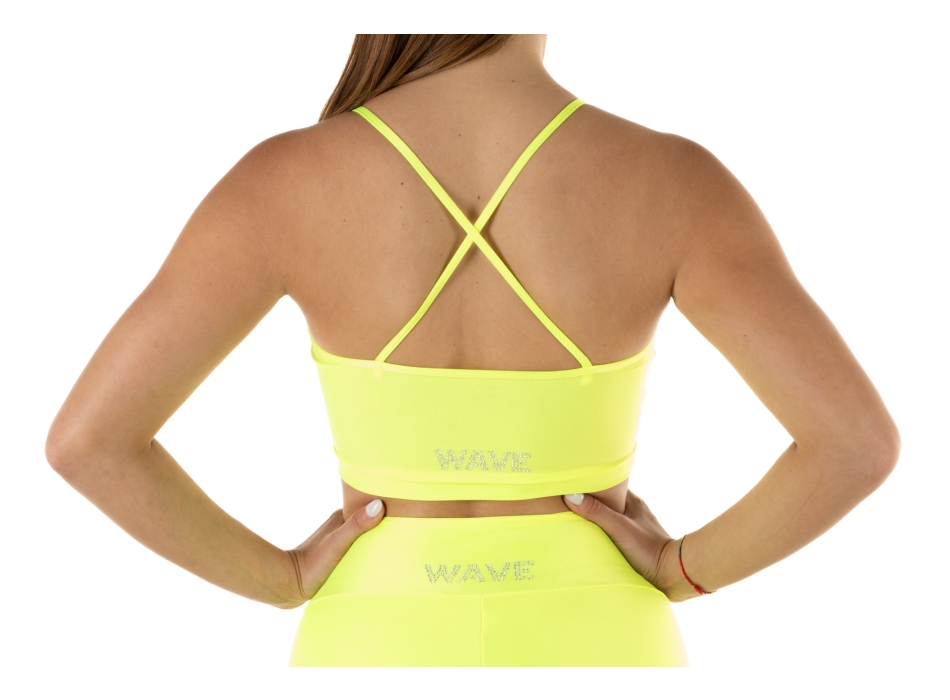 Top deportivo Wave modelo Emma Mujer Amarillo Fluo